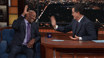 high five donald trump GIF by The Late Show With Stephen Colbert