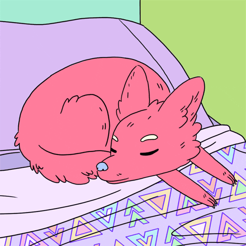 Lindsey Lea dog cartoon pink snooze GIF