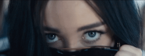 Noah Cyrus music video eyes stare blue eyes GIF