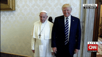 relaxitsonlyart trump pope holdinghands relaxitsonlyart GIF