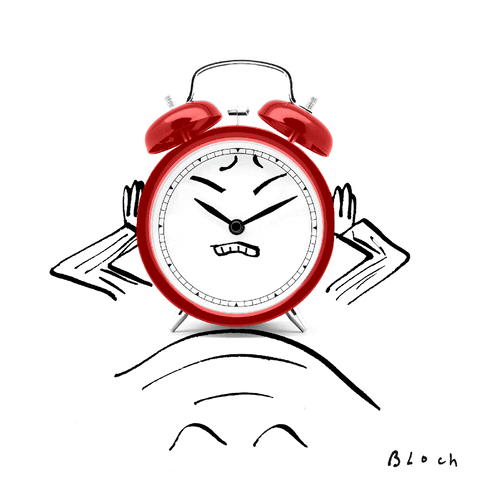 Tired Alarm Clock GIF by Serge Bloch - Find & Share on GIPHY