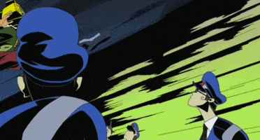 crooked anime fighting tv head dead leaves GIF