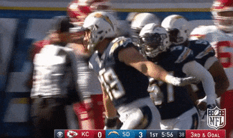 san diego chargers chest bump GIF by NFL