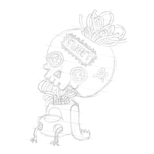 aklyoner illustration skull death sugar GIF