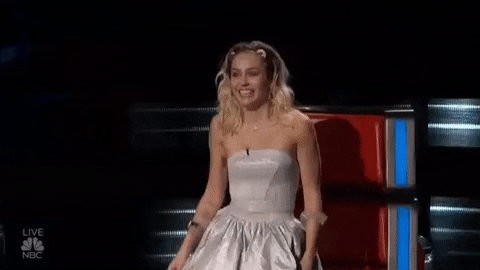 The Voice happy cute excited miley cyrus GIF