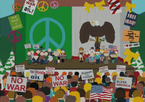 peace rally talking GIF by South Park 