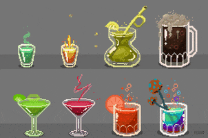 mixed drinks pixel art GIF by gavinreed