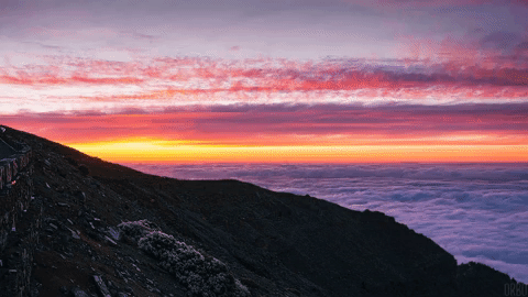 sunset above the clouds GIF