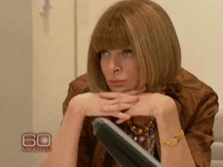 anna wintour bored at work GIF
