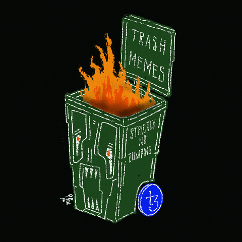 niftyjutsu trash flames rubbish crypto memes GIF