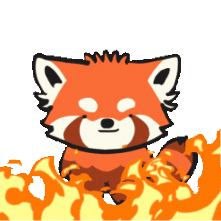 Red Panda Fire Sticker by Flowly