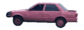 Pink Car Sticker by recorta y mueve