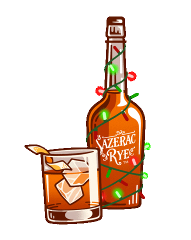 Happy Hour Christmas Sticker by Sazerac Rye