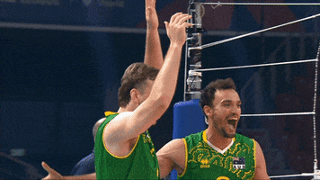 Group Hug Win GIF by Volleyball World