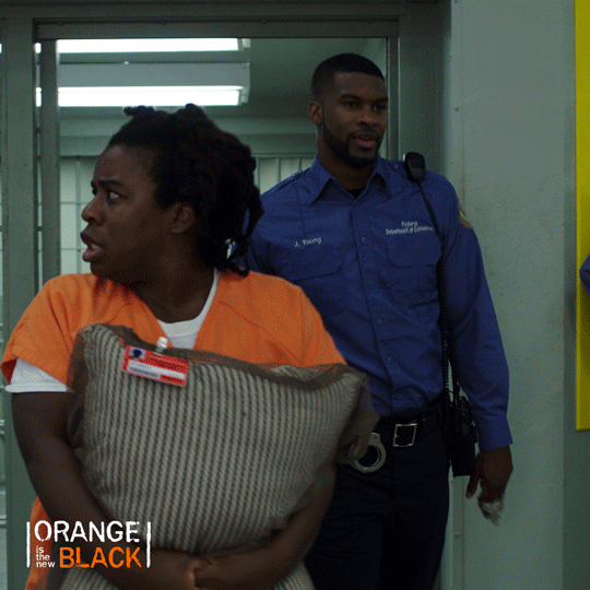 Scared Orange Is The New Black GIF by NETFLIX