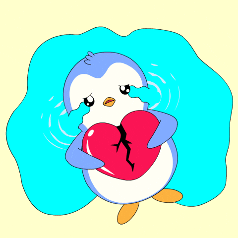 Broken Heart Love GIF by Pudgy Penguins by pudgypenguins