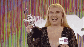 celebrating hayley kiyoko GIF by 2018 MTV Video Music Awards
