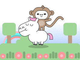 csak cute animation monkey pony GIF