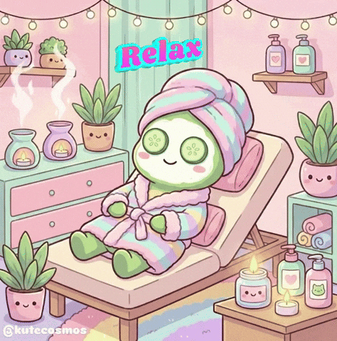 Relax Spa GIF by KuteCosmos | Home of Fruffy