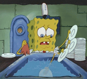 Image result for GIF washing dishes cartoon