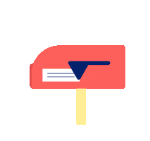 Postkarte Briefkasten Sticker by Post mit Herz