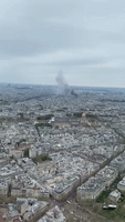 Smoke Billows From Fire Near Notre-Dame Cathedral