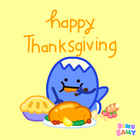 Happy Thanksgiving Day GIF by DINOSALLY