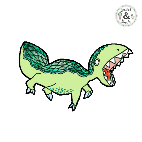 Kids Show Dinosaur Sticker by Sarah & Duck