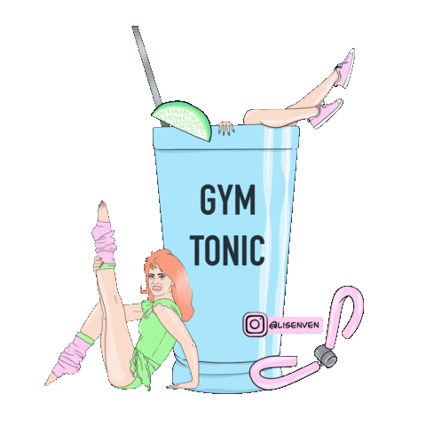 Gin Tonic Exercise Sticker