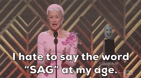 Sagging Helen Mirren GIF by SAG Awards - Find & Share on GIPHY