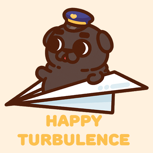 Travel Flying GIF by Puglie Pug