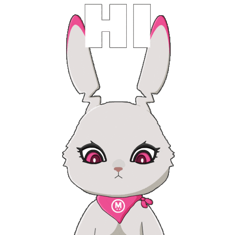 Bunny Hello Sticker by Fluffey