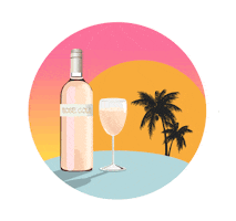 Rose Gold Wine Sticker