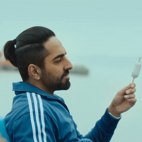 Movie gif. Ayushmann Khurrana as Manu from Chandigarh Kare Aashiqui smacks his forehead with the palm of his hand.