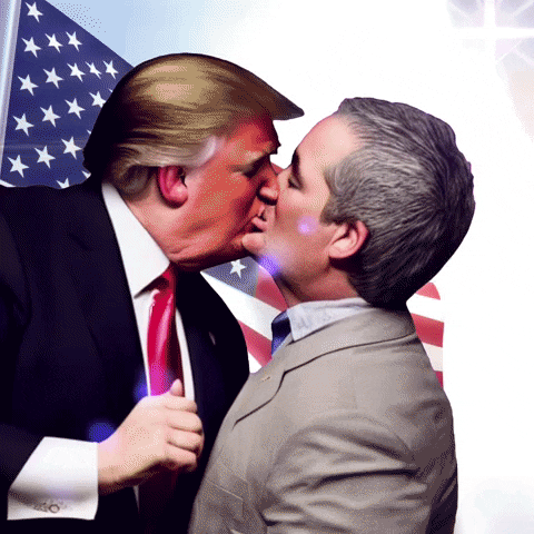 transgreaser trump flag kissing ted cruz GIF