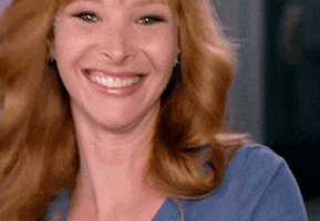 TV gif. Lisa Kudrow as Valerie in The Comeback laughs as she gives a wide smile. Text, "Good job Jane. Well done. 