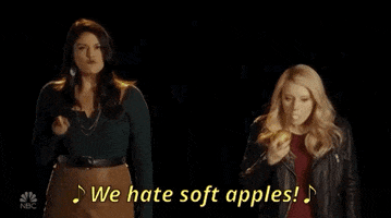 kate mckinnon we hate soft apples GIF by Saturday Night Live