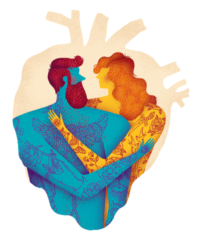 Illustration Love Sticker by David van der Veen