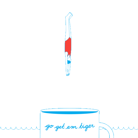 Coffee Swimming Sticker by Go Get Em Tiger