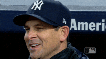 aaron boone smiling GIF by MLB