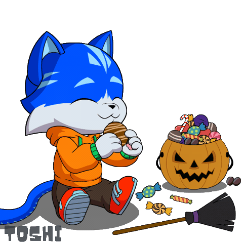 Hungry Trick Or Treat Sticker by Toshithecat