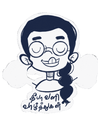 Tamil Happy Diwali Sticker by Rafflesia Illustration