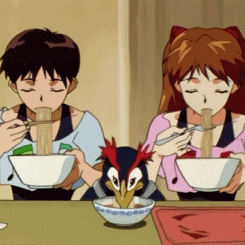 Neon Genesis Evangelion Eating GIF