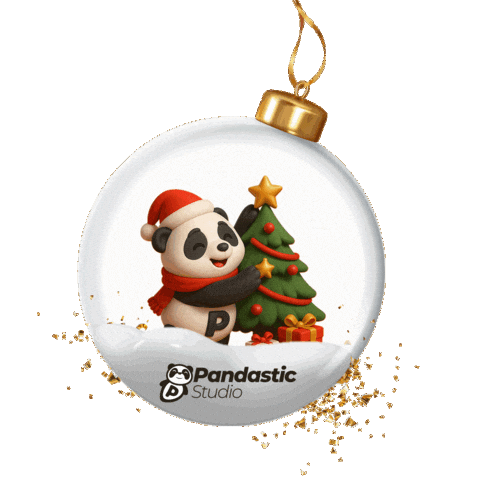 Christmas Panda Sticker by Pandastic Studio