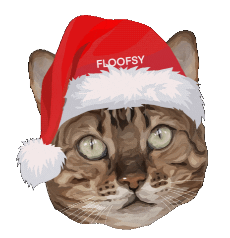 Cat Christmas Sticker by Floofsy
