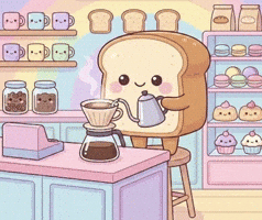 Relaxing Filter Coffee GIF by KuteCosmos | Home of Fruffy