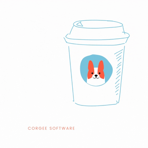 Dog Coffee GIF by CorgeeSoftware