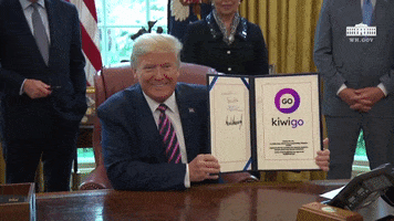 Signing Donald Trump GIF by KiwiGo (KGO)