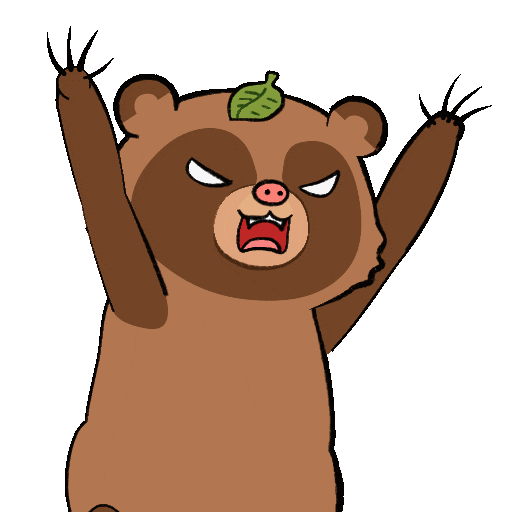 Angry Tanuki Sticker