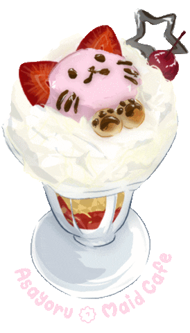 Ice Cream Cat Sticker by Asayoru Maid Cafe ☆ あさよる